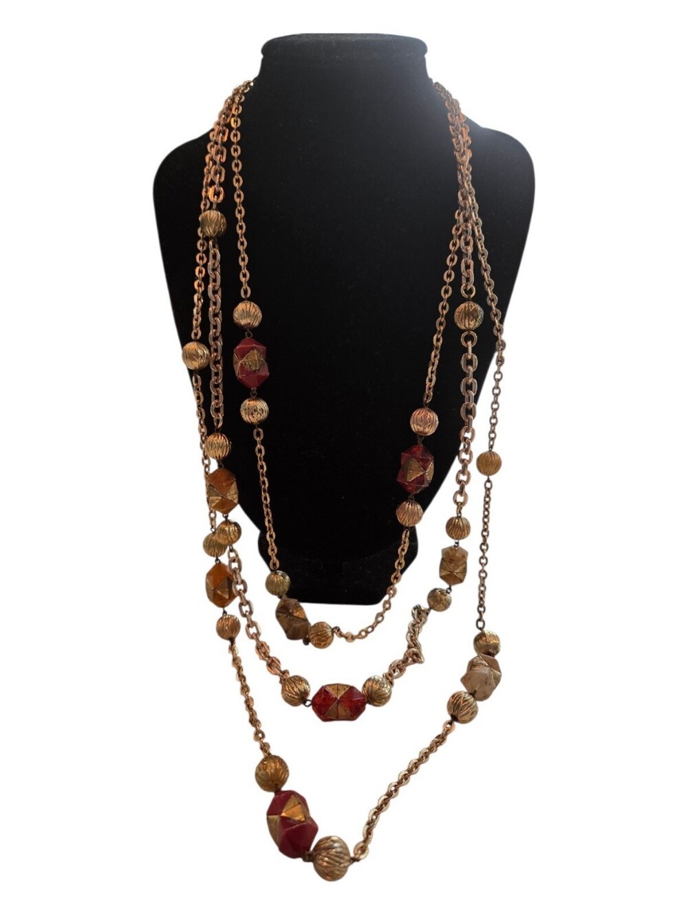 Vintage 1950s Multi-Strand Statement Necklace - Marked Western Germany